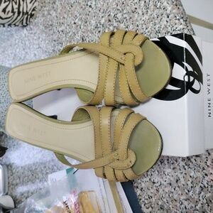 Nine West Shoes- Green leather Sandals